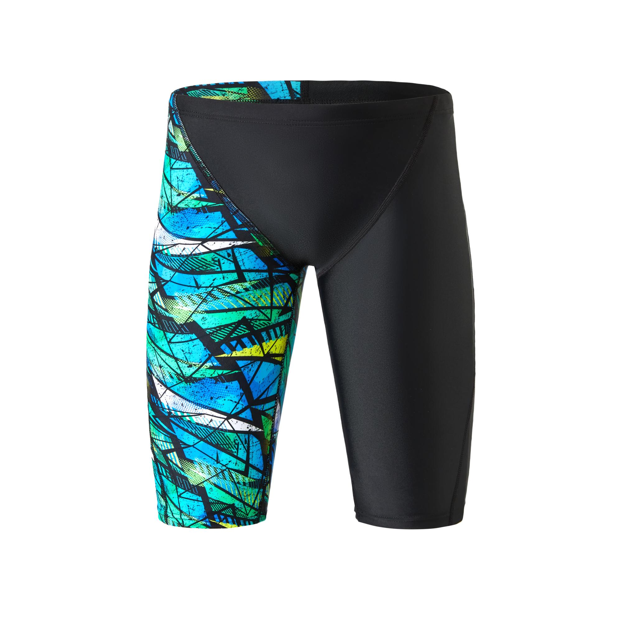 男士及膝泳褲 - 幻浪黑潮