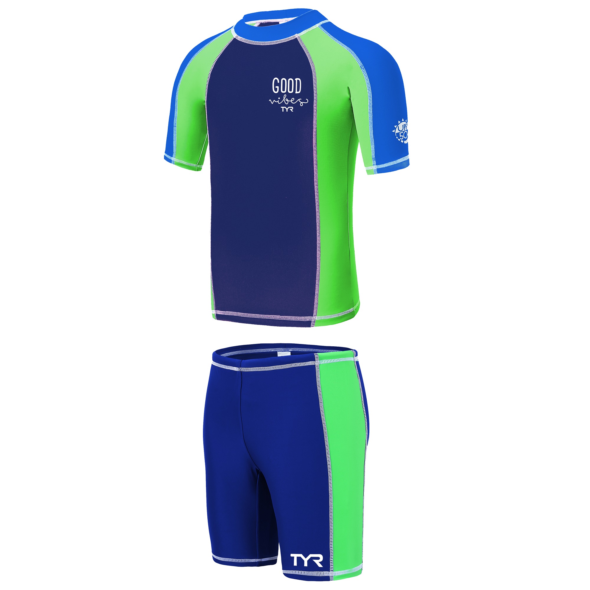 TYR兒童游泳防曬短袖套裝