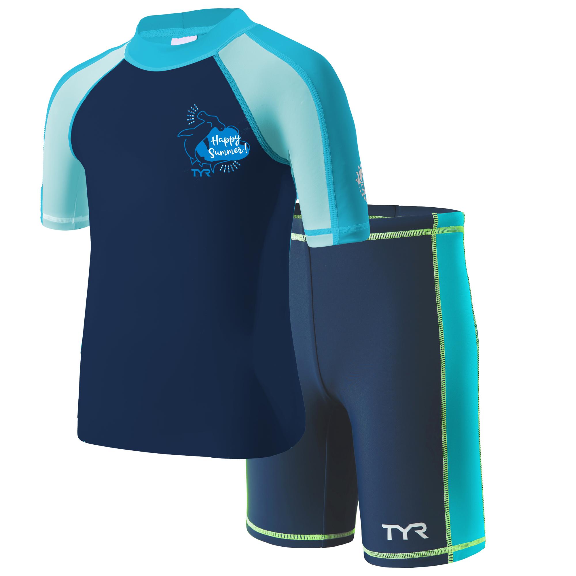 TYR兒童游泳防曬短袖套裝