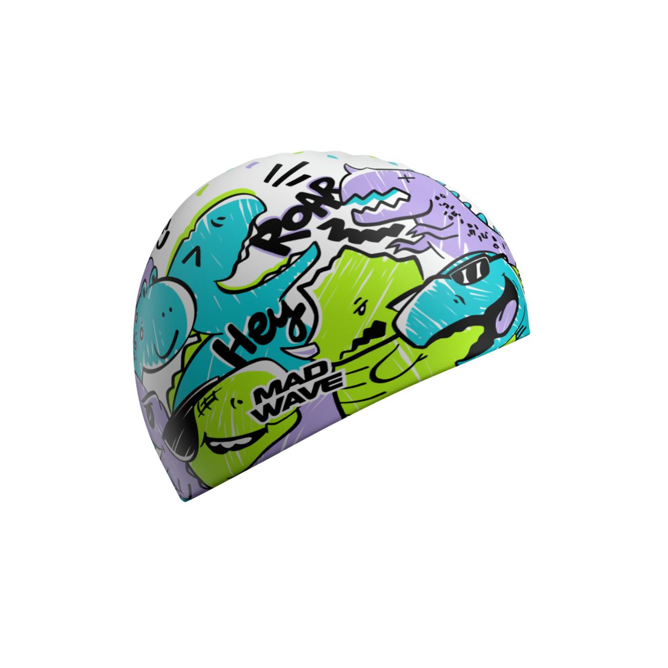 MadWave 初階矽膠泳帽 - DINOS FUN