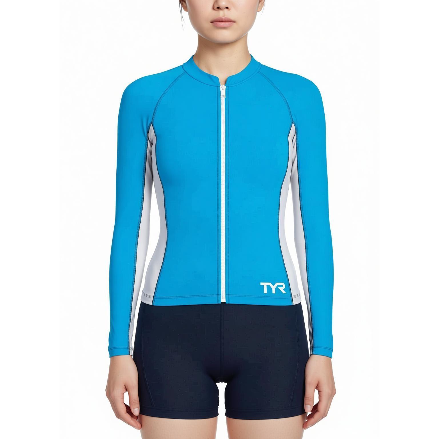 TYR女士配色防曬長袖泳衣